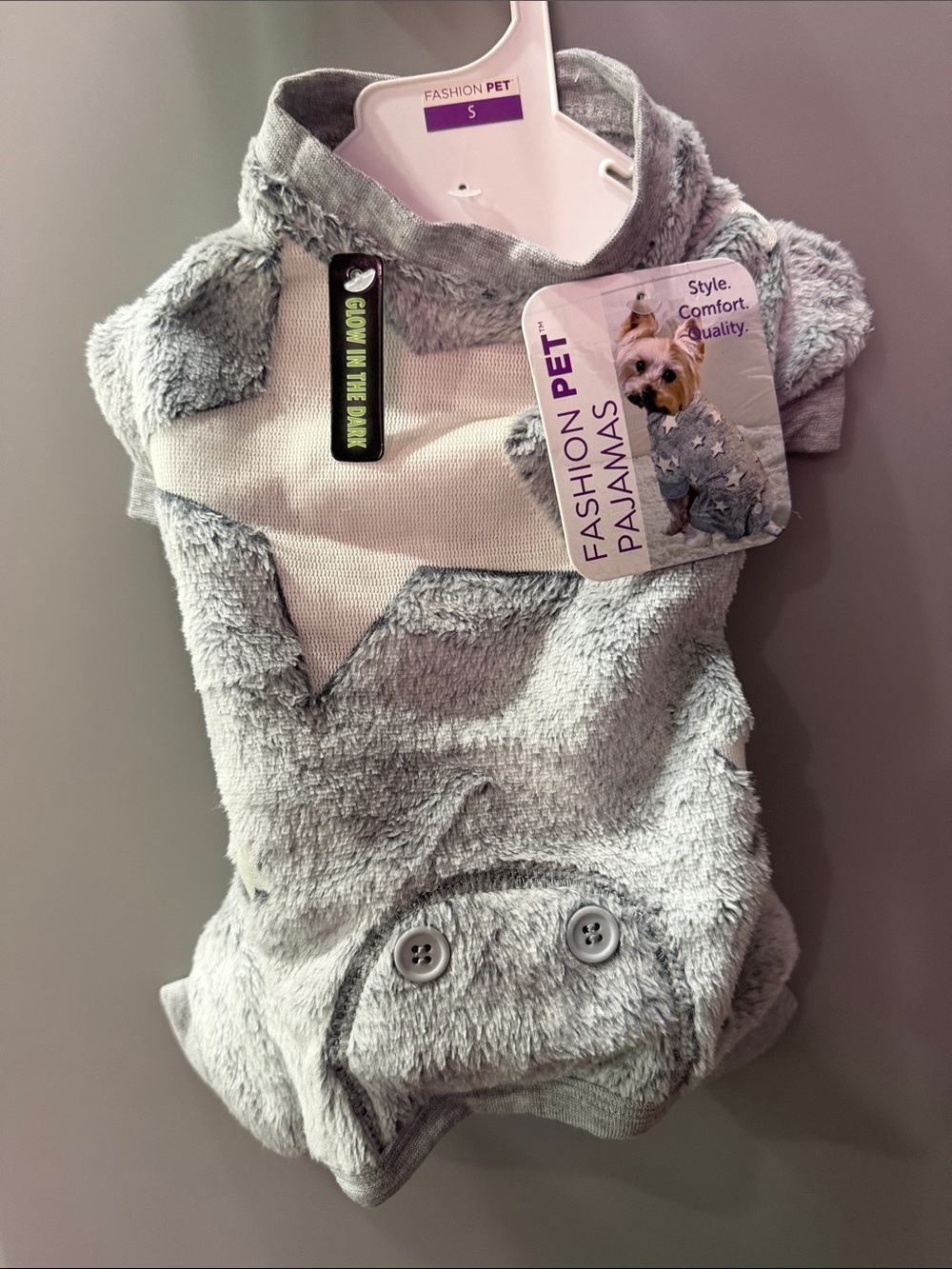 Gray Star Plush Pajamas for Dogs